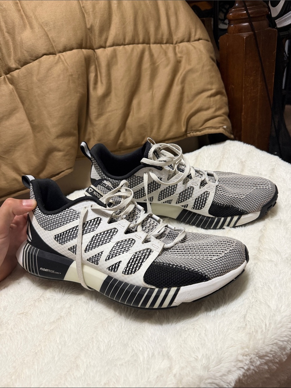Reebok fusion flexweave cage Grey & Black Mesh Running Shoes